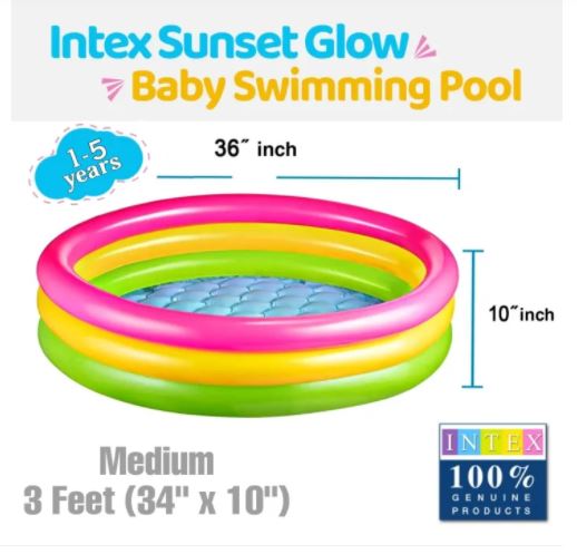 INTEX SUNSET GLOW BABY POOL - 34" X 10"