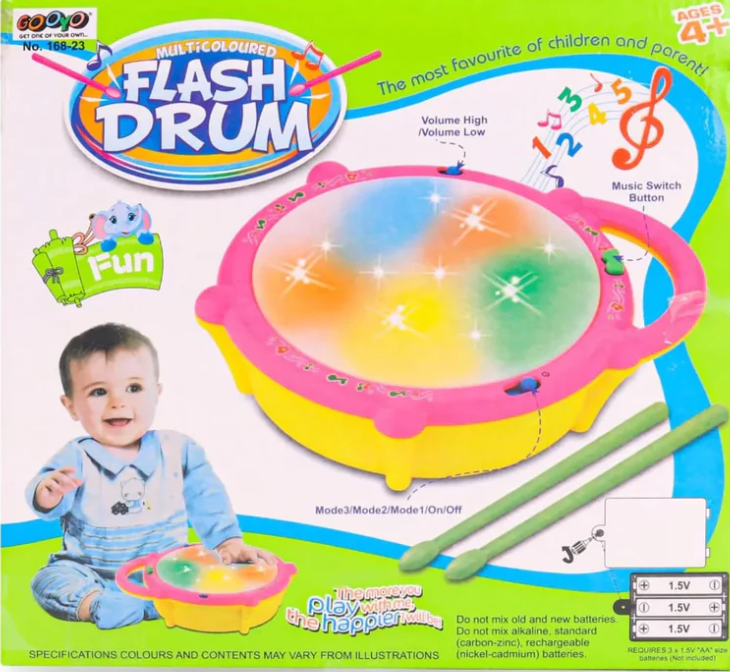 Multi-Colored Musical Flash Drum