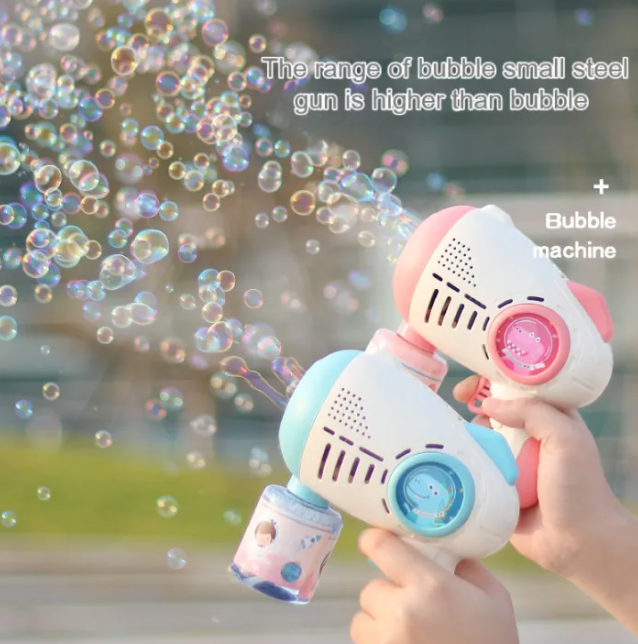 Electric Automatic Light Bubble Machine Bubbles Gun