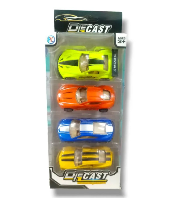 4 Pc Metal Die Cast Toy Car Set