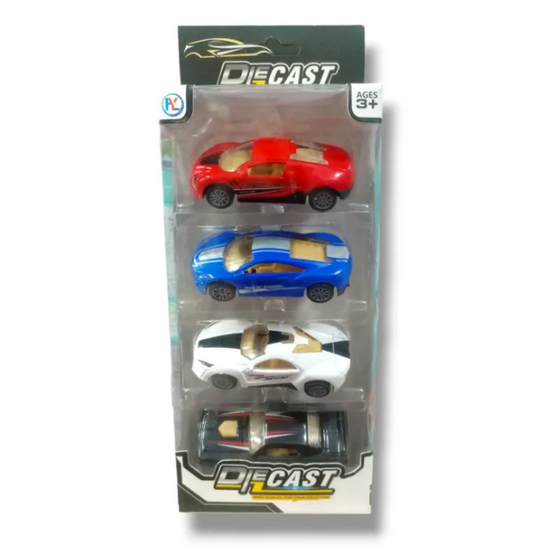 4 Pc Metal Die Cast Miniature Car Set