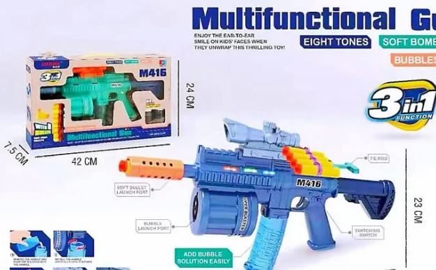 Big Size Multifunctional 3 In 1 Light & Sound Gun