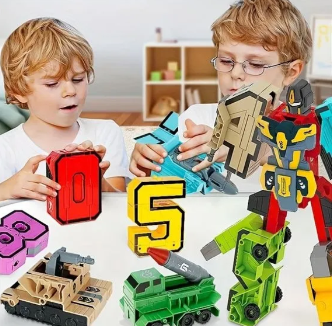 Numbers Transforming Digital Deformation Robot Toy