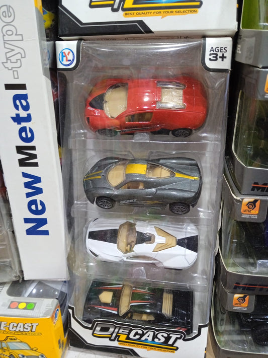 4 Pc Die Cast Miniature Car Set