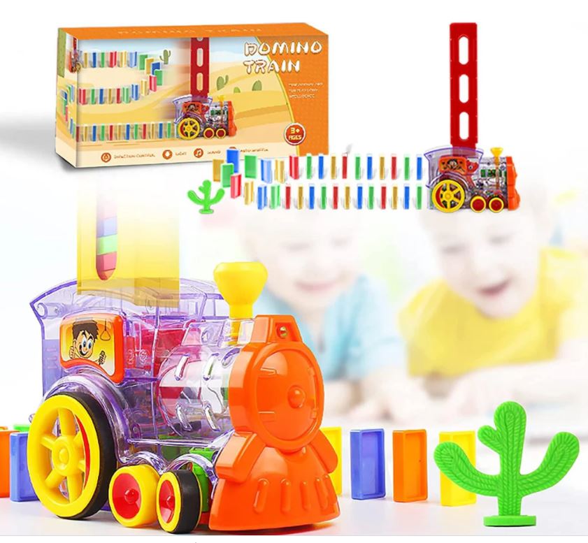 Electric Domino Train With Light & Sound 60 Pieces