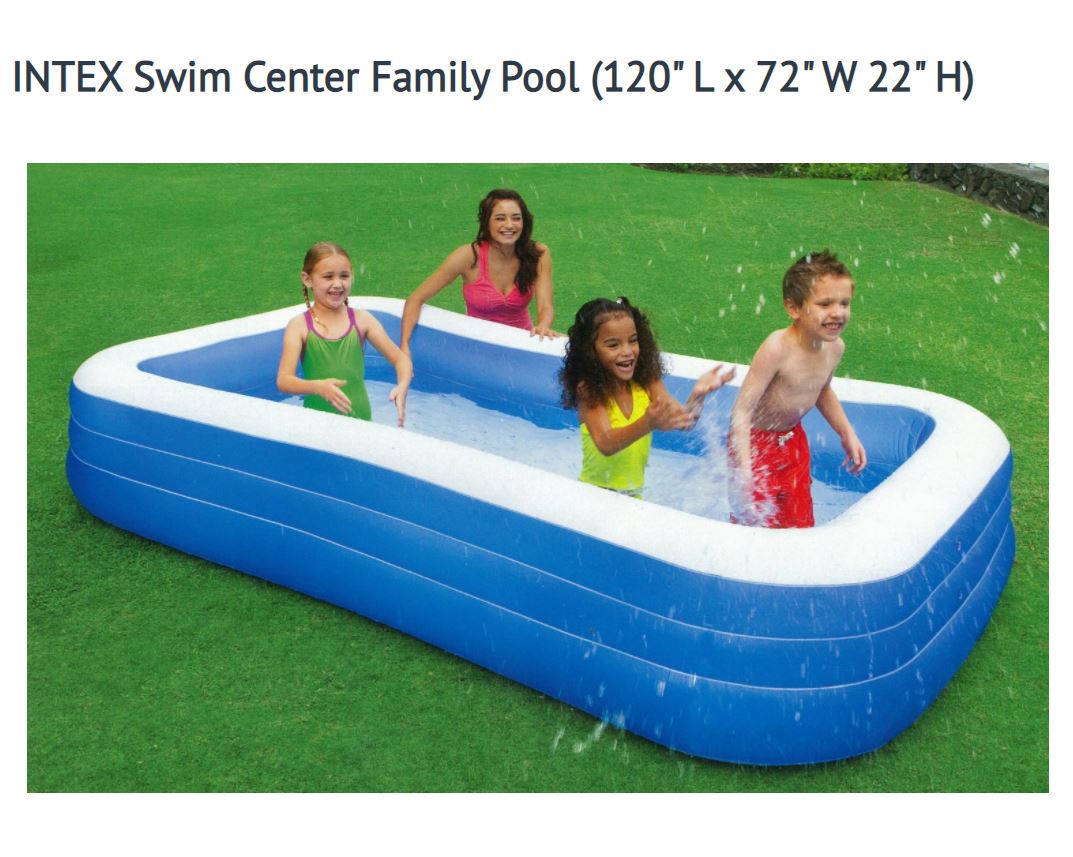 INTEX FAMILY POOL - 120" L x 72" W 22" H