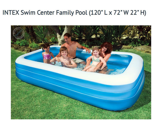 INTEX FAMILY POOL - 120" L x 72" W 22" H