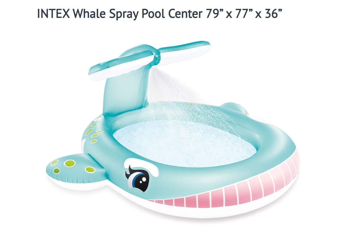 INTEX WHALE SPRAY POOL - 79" X 77" X 36"